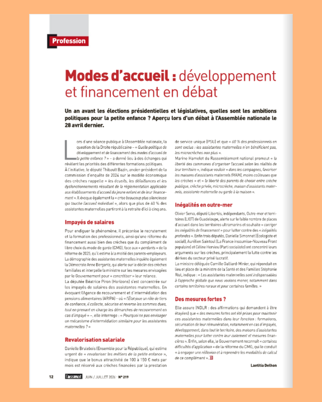 Solution documentaire assistante familiale - L'assmat