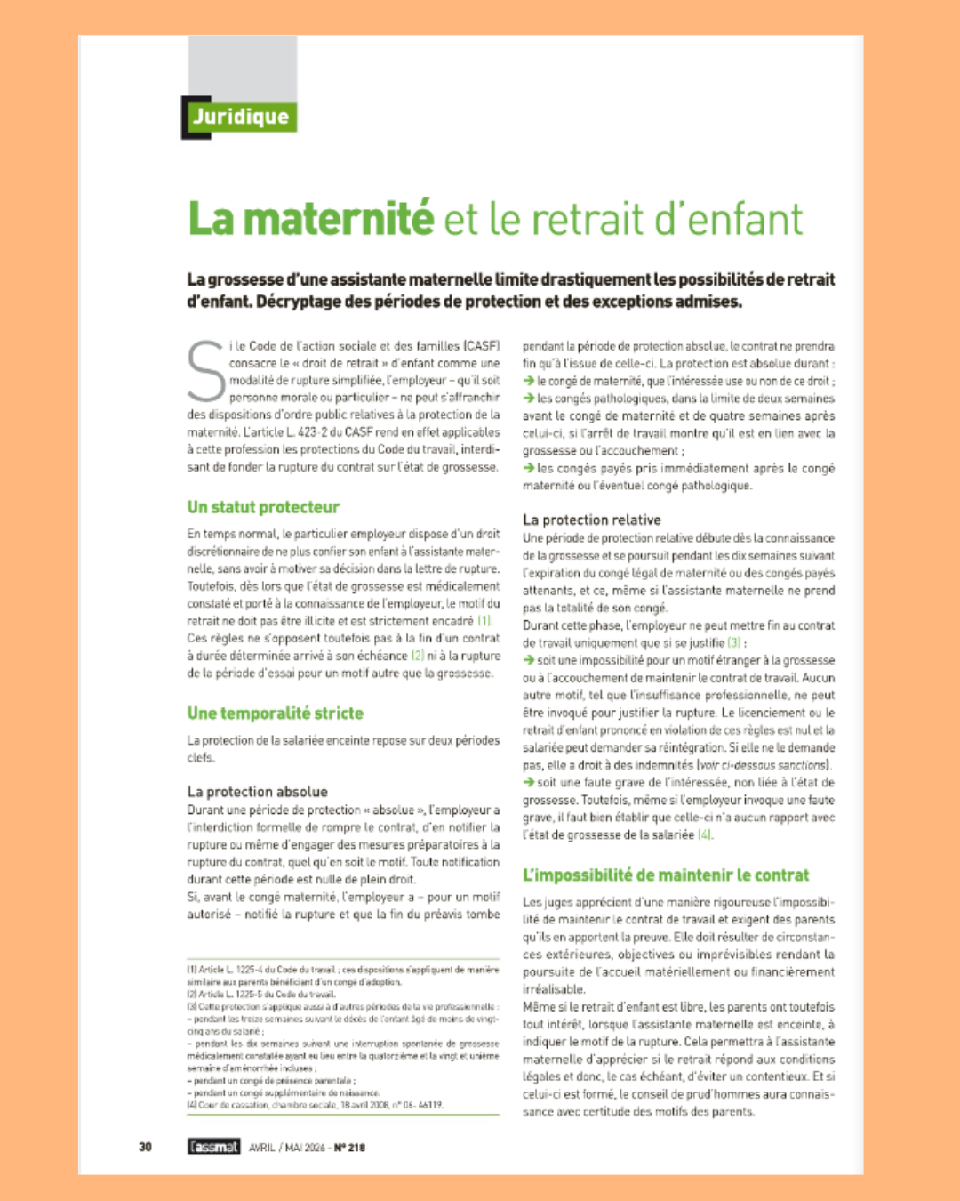 Solution documentaire assistante familiale - L'assmat